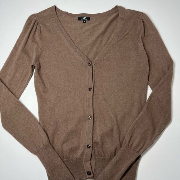 Avant Premier Knit Cardigan V-Neck Basic Classic Button 8% Angora 55% Cotton - Picture 5 of 14